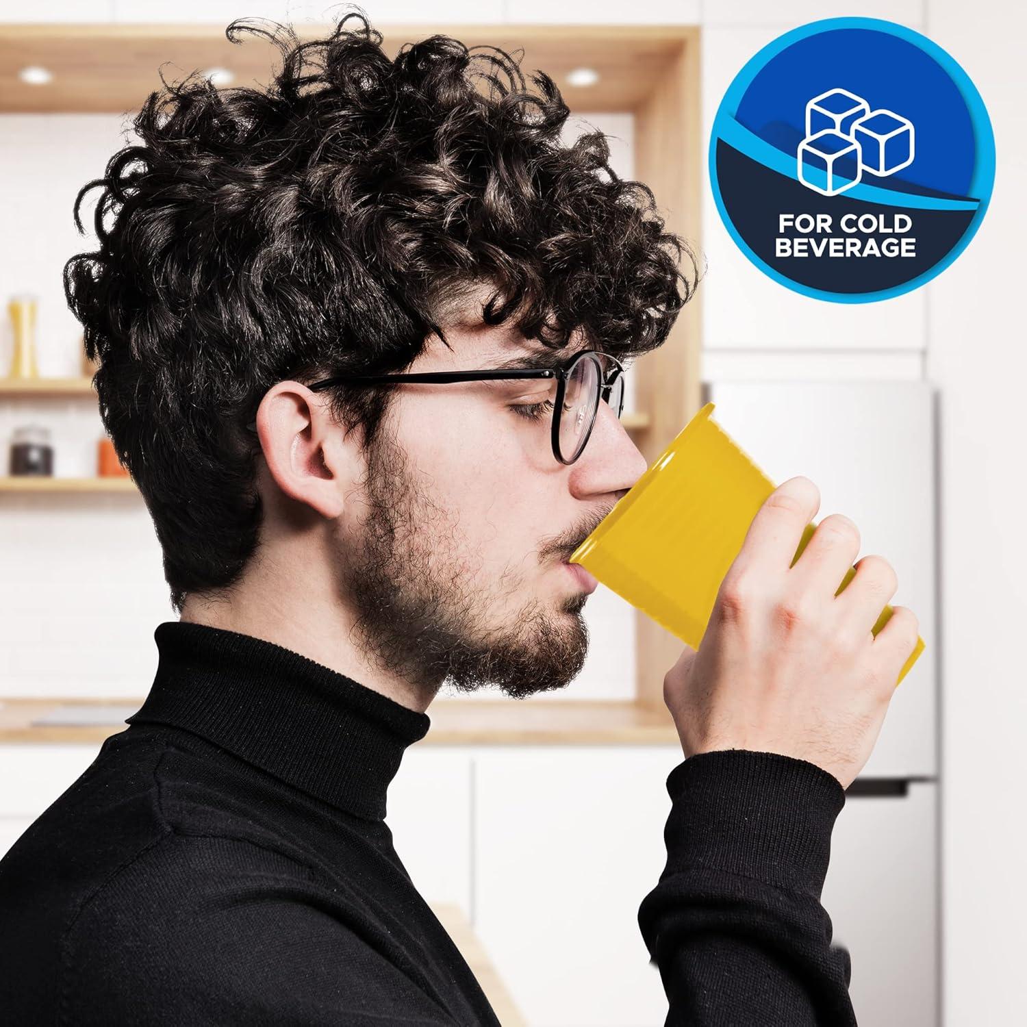 image:imagePAMI 100Pack 7oz Yellow Disposable Cups Plastic Cups for Parties BpaFree Ideal for Cold DrinksYellow