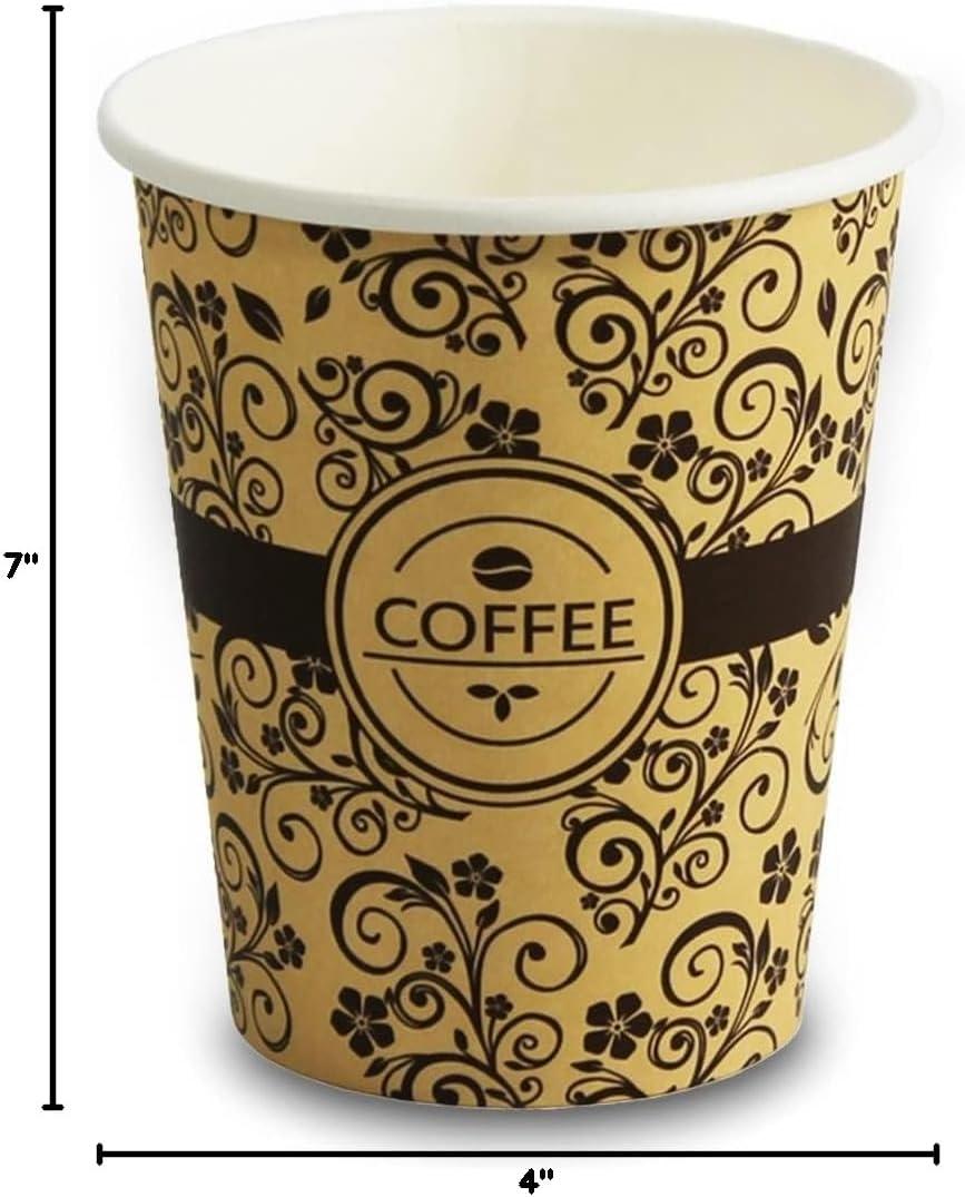 image:imagePAMI Disposable Coffee Cups SingleUse Paper Cups ToGo Hot Beverage Cups for Espresso Coffee Tea Hot Chocolate Leak Resistant Cafe amp Home Use 50 12oz8oz