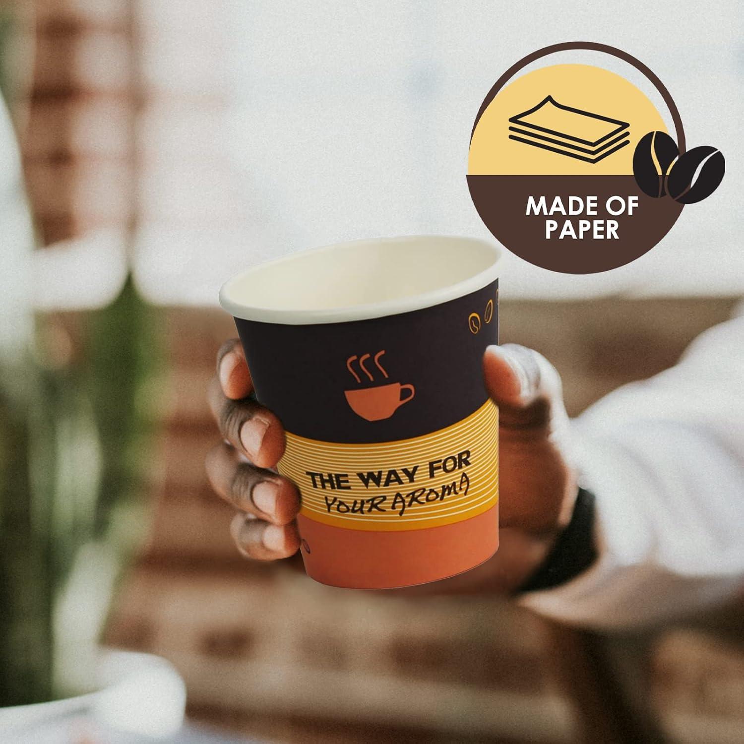 image:imagePAMI Disposable Coffee Cups SingleUse Paper Cups ToGo Hot Beverage Cups for Espresso Coffee Tea Hot Chocolate Leak Resistant Cafe amp Home Use 50 12oz10oz