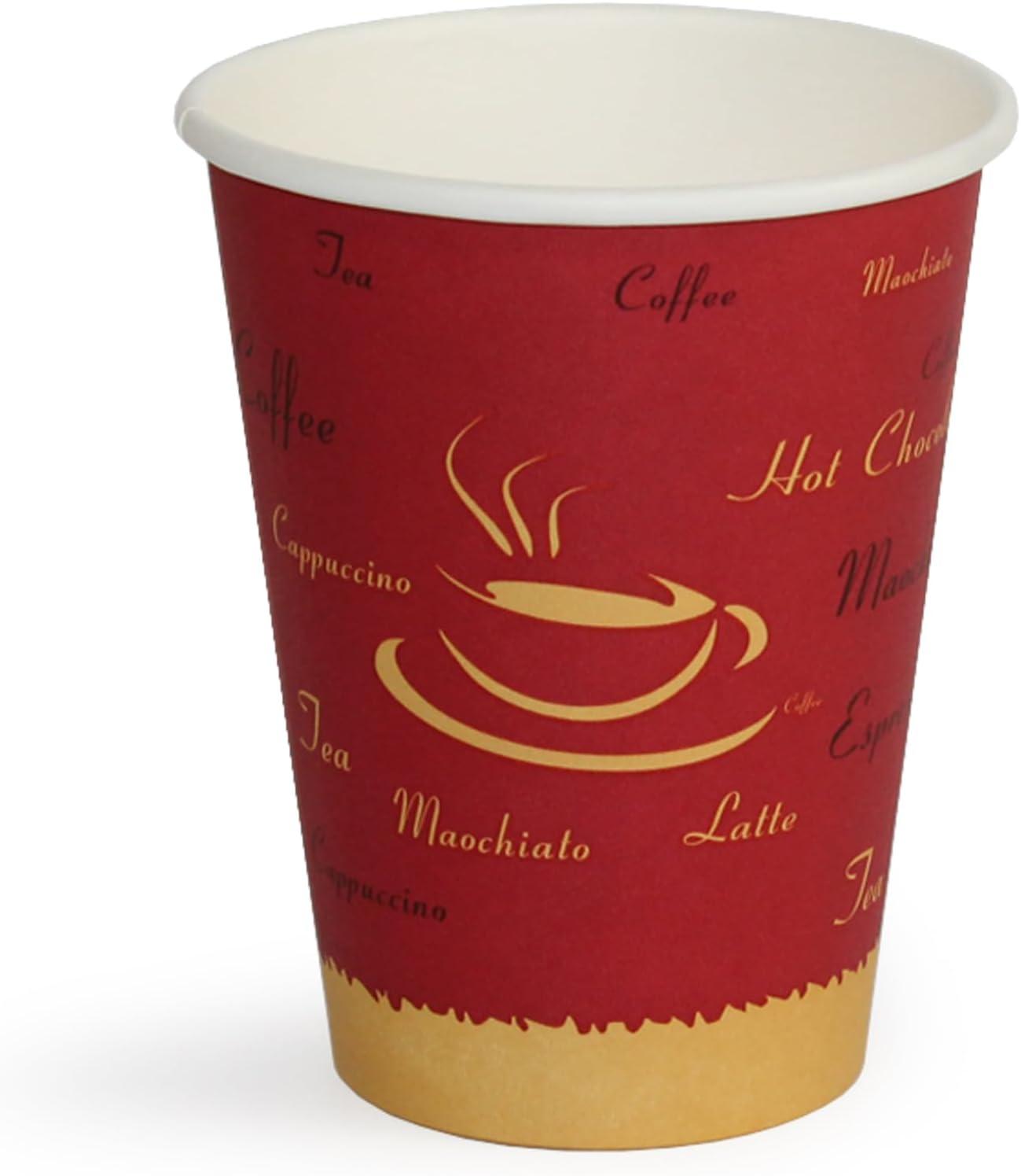 image:imagePAMI Disposable Coffee Cups SingleUse Paper Cups ToGo Hot Beverage Cups for Espresso Coffee Tea Hot Chocolate Leak Resistant Cafe amp Home Use 50 12oz12oz
