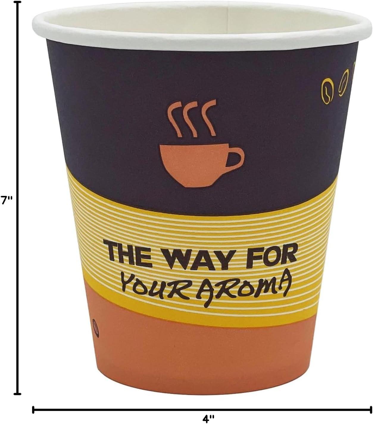 image:imagePAMI Disposable Coffee Cups SingleUse Paper Cups ToGo Hot Beverage Cups for Espresso Coffee Tea Hot Chocolate Leak Resistant Cafe amp Home Use 50 12oz10oz