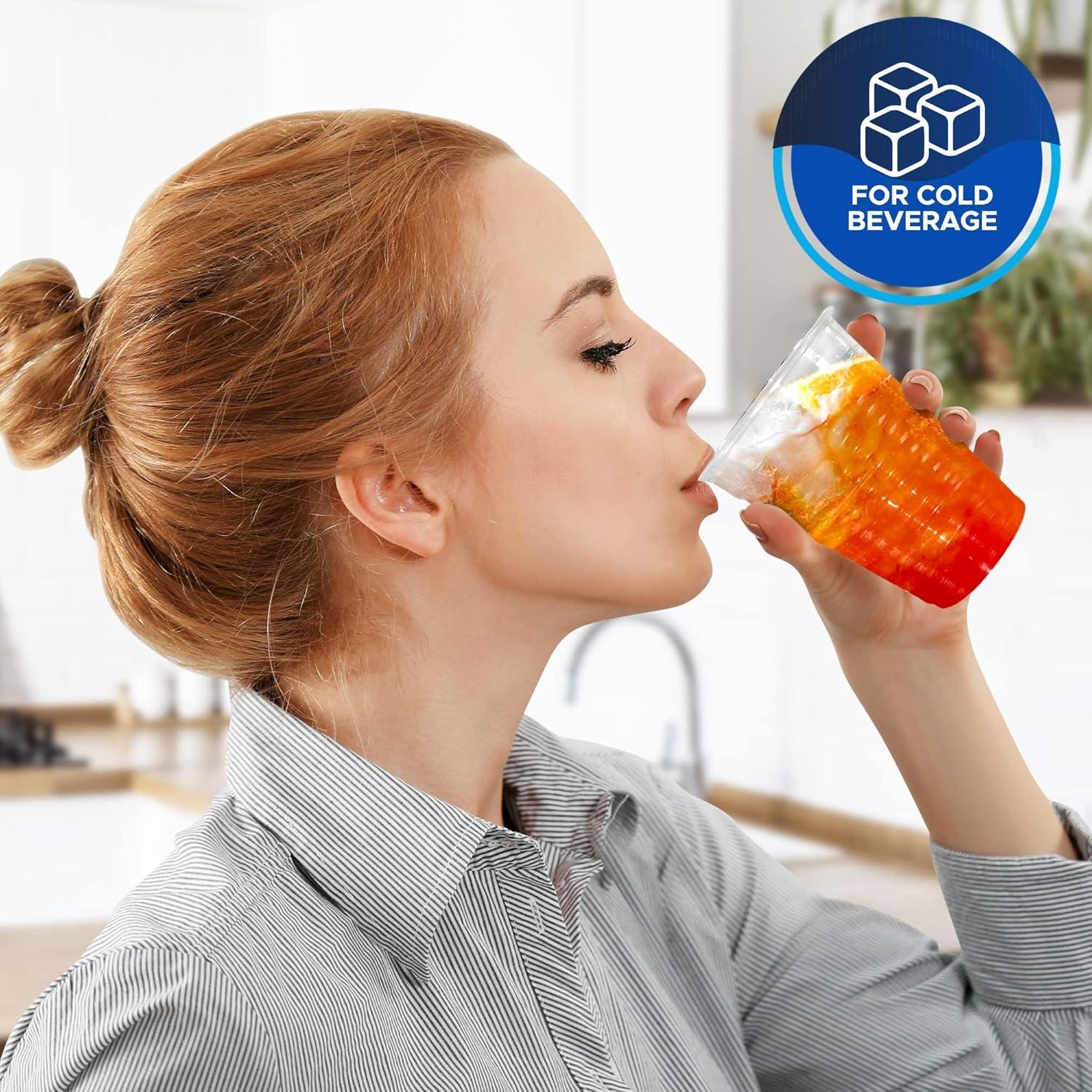 image:imagePAMI Disposable Plastic Cups Bpa Drinking Glasses for Parties Cold Drinks Smoothies Jello Cocktails 7 Oz Pack of 1005 Oz Case of 2400