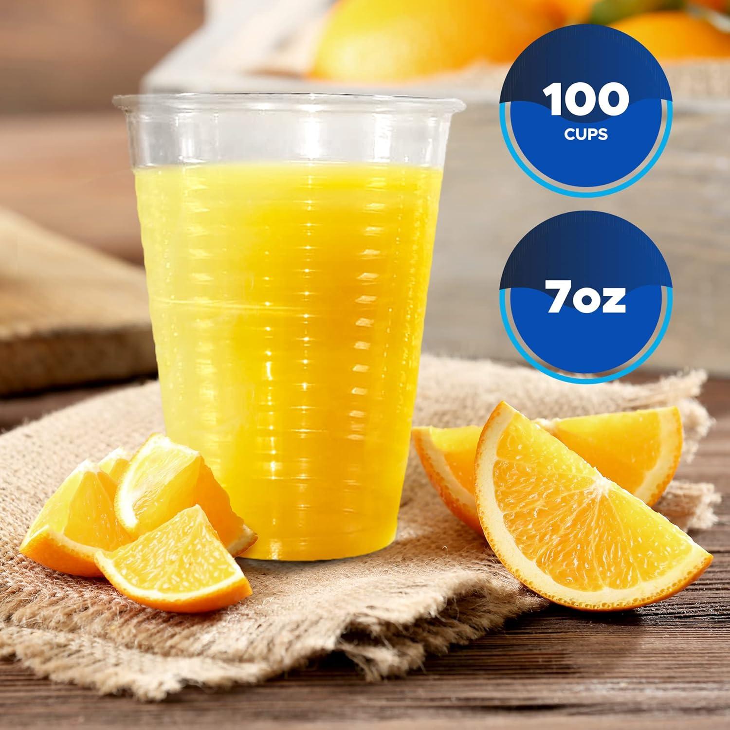 image:imagePAMI Disposable Plastic Cups Bpa Drinking Glasses for Parties Cold Drinks Smoothies Jello Cocktails 7 Oz Pack of 1007 Oz Pack of 100