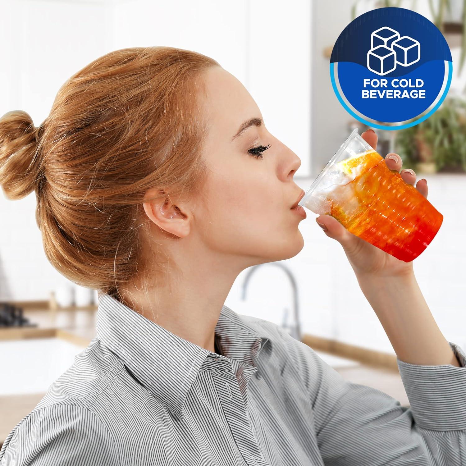 image:imagePAMI Disposable Plastic Cups Bpa Drinking Glasses for Parties Cold Drinks Smoothies Jello Cocktails 7 Oz Pack of 1007 Oz Pack of 100