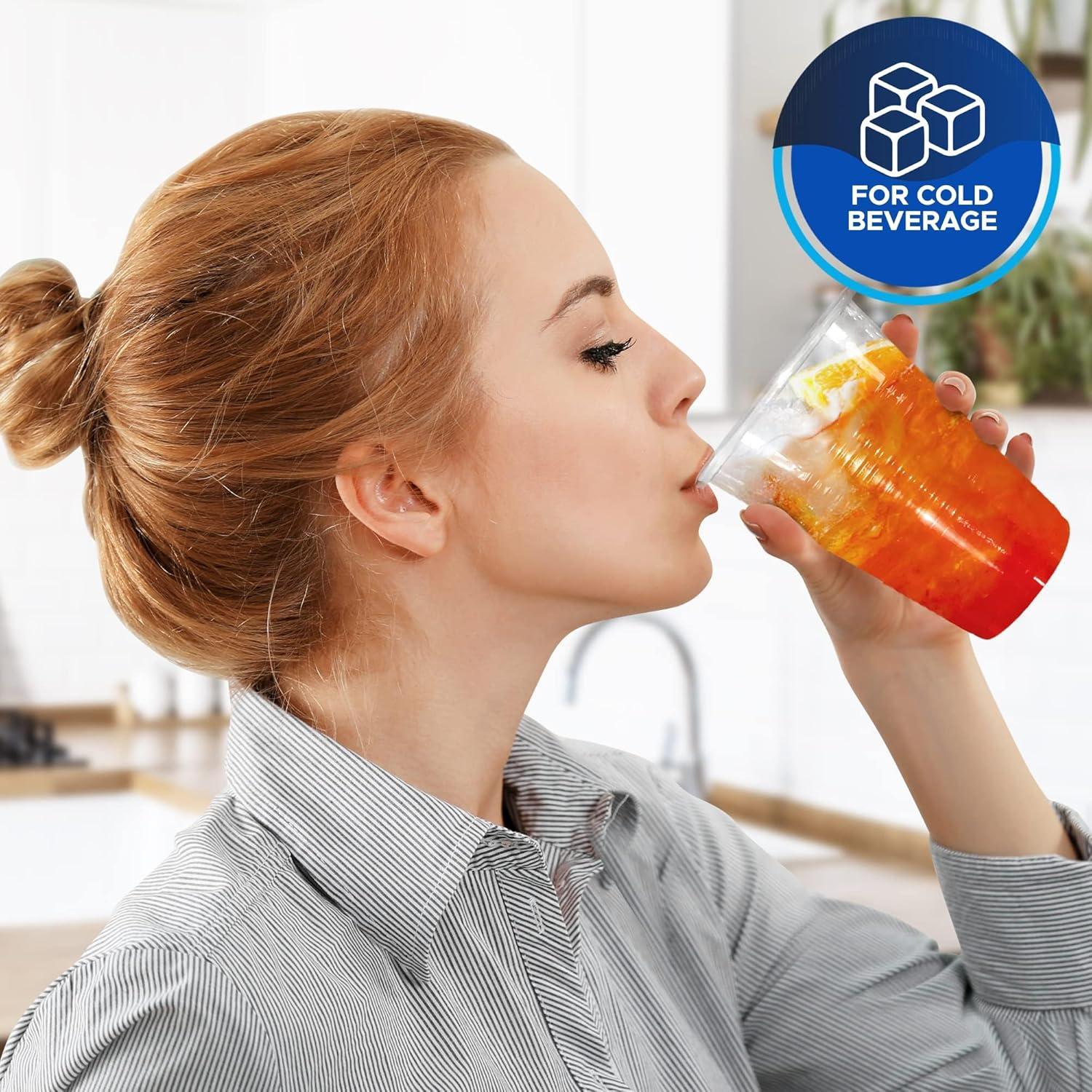 image:imagePAMI Disposable Plastic Cups Bpa Drinking Glasses for Parties Cold Drinks Smoothies Jello Cocktails 7 Oz Pack of 1009 Oz Case of 960