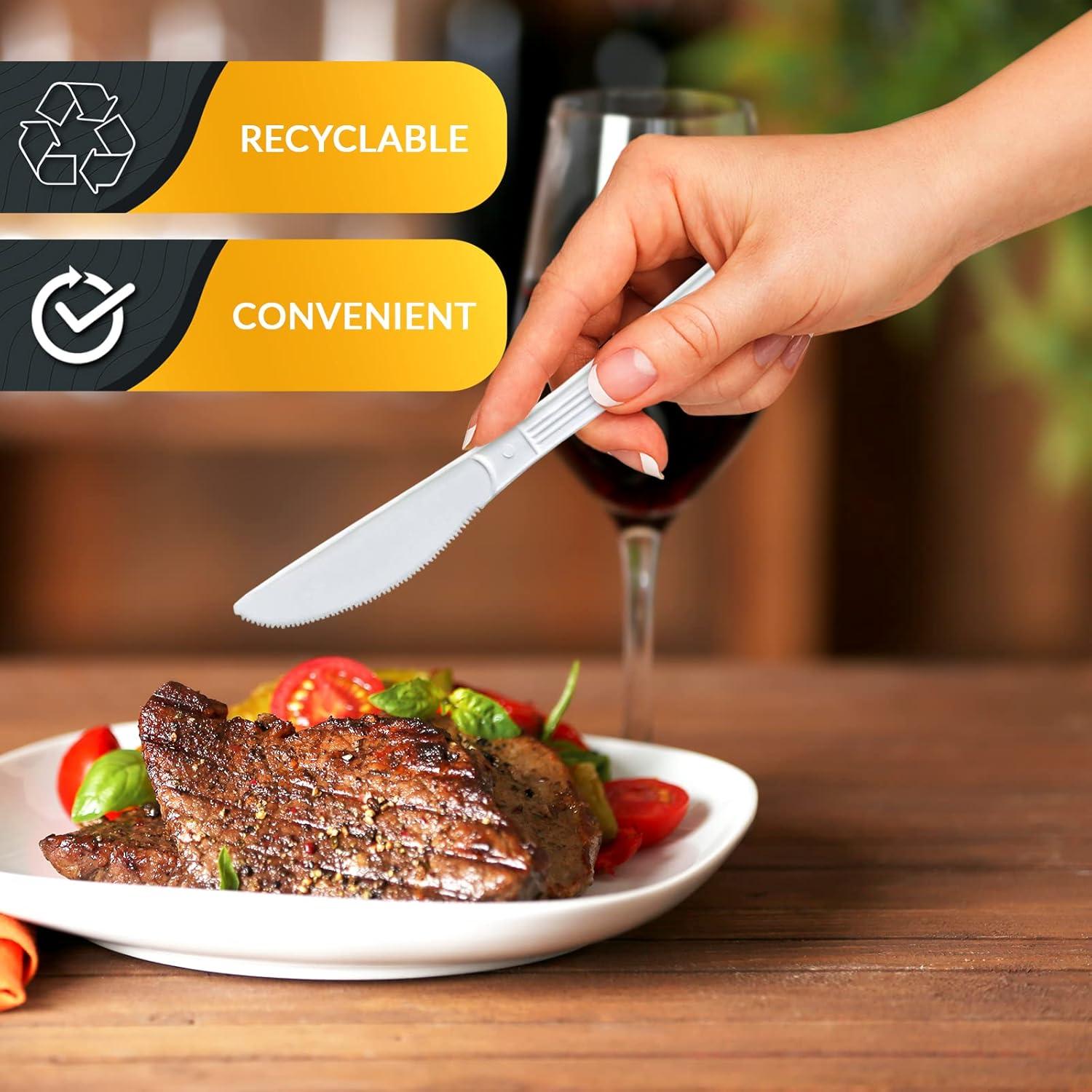 image:imagePAMI Heavy Weight Disposable Plastic Forks 200Pack Bulk King Size Deluxe White Plastic Silverware For Parties Weddings Catering Food Stands Takeaway HeavyDuty SingleUse Partyware ForksKnives