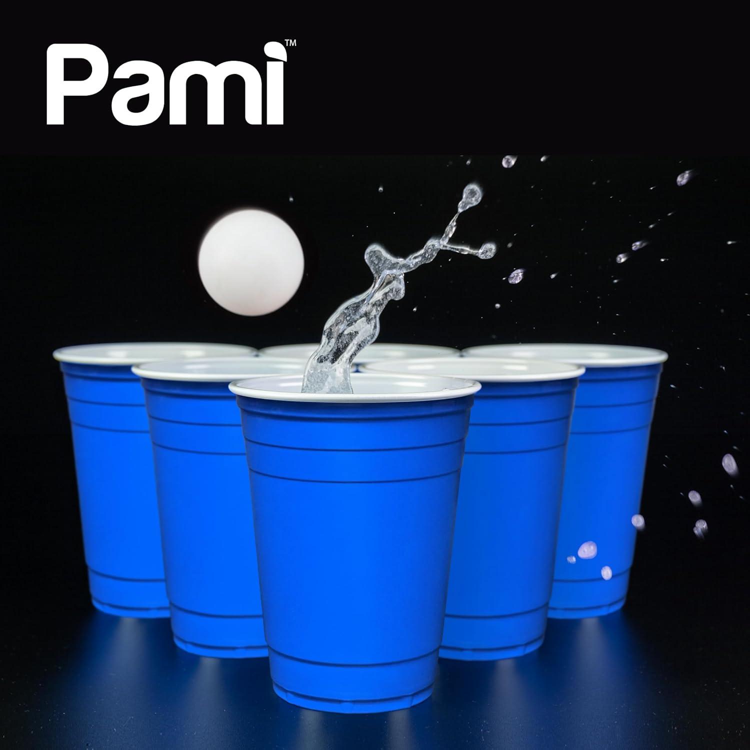 image:imagePAMI Red Plastic Party Cups 16oz Disposable Drinking Glasses Colored Plastic Glasses For Iced Tea Smoothies Punch Beer Cocktails amp Cold Drinks Beerpong Cups In Resealable Bag 30 RedBlue
