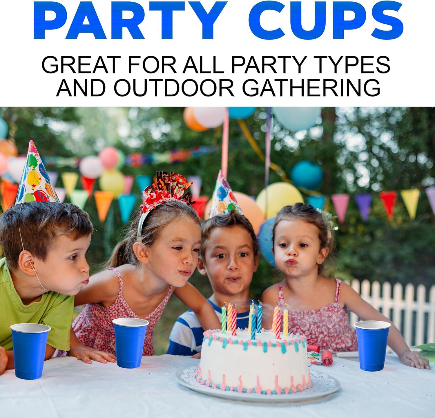 image:imagePAMI Red Plastic Party Cups 16oz Disposable Drinking Glasses Colored Plastic Glasses For Iced Tea Smoothies Punch Beer Cocktails amp Cold Drinks Beerpong Cups In Resealable Bag 30 RedBlue