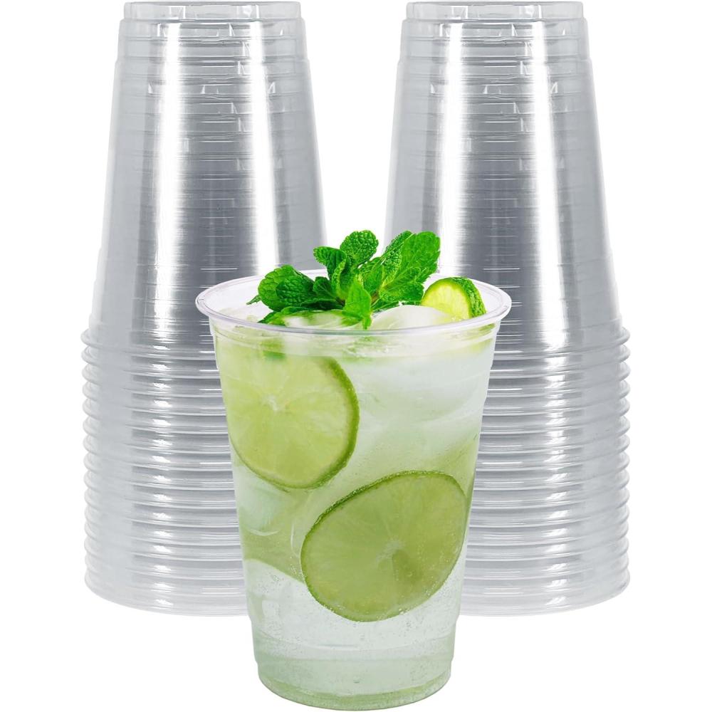 image:imagePAMI Red Plastic Party Cups 16oz Disposable Drinking Glasses Colored Plastic Glasses For Iced Tea Smoothies Punch Beer Cocktails amp Cold Drinks Beerpong Cups In Resealable Bag 30 RedClear