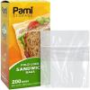 image:imagePAMI Fold Top Sandwich Bags 200 Pieces Disposable Plastic Sandwich Bags No Zipper Easy Open Fold Top Baggies for Lunch Snacks Fruits