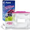 image:imagePAMI Leakproof Reusable Double Zip Sandwich Bags with Expandable Bottom and WriteOn Label Food Storage Zipper Bags Gallon 60 Clear60
