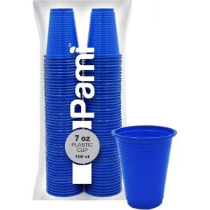 PAMI 100-Pack 7oz Yellow Disposable Cups Plastic Cups for Parties, Bpa-Free, Ideal for Cold Drinks(Blue)