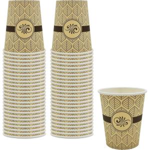 PAMI Disposable Coffee Cups, Single-Use Paper Cups, To-Go Hot Beverage Cups for Espresso Coffee Tea Hot Chocolate, Leak Resistant, Cafe & Home Use (50, 12oz)(8oz)