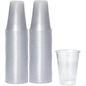 PAMI Disposable Plastic Cups, Bpa- Drinking Glasses for Parties, Cold Drinks, Smoothies, Jello, Cocktails (7 Oz – Pack of 100)(9 Oz – Pack of 80)