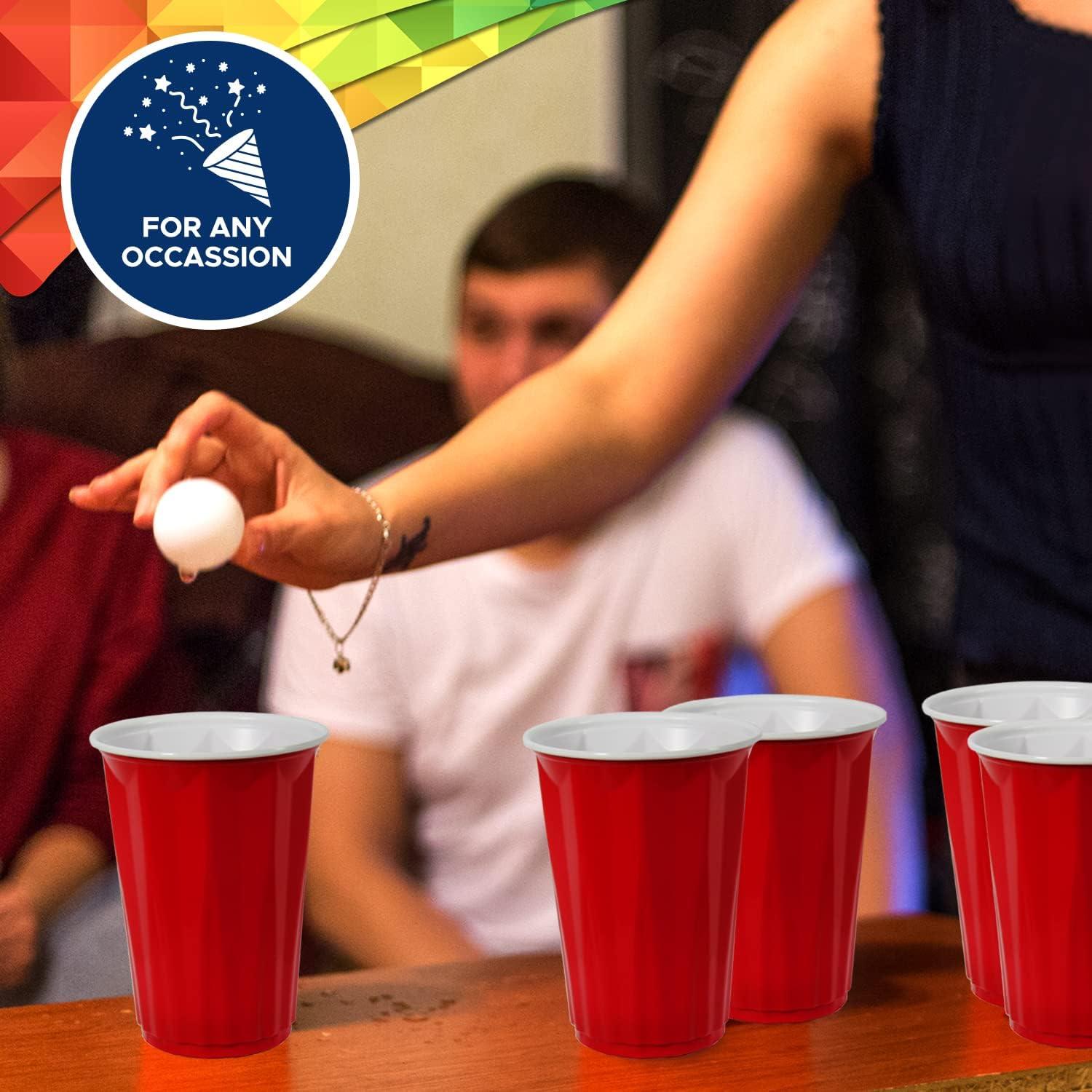 image:imagePAMI Easy Grip Red Plastic Party Cups Pack of 50 18oz Disposable Drinking Glasses Plastic Glasses For Iced Tea Smoothies Punch Cocktails amp Cold Drinks BeerBeerpong Cups In Resealable Bag