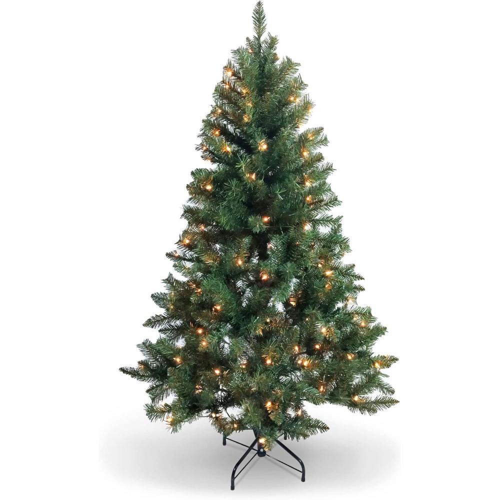 image:imagePAMI Artificial PreLit Christmas Tree 6ft Douglas Fir Tree with 600 Tips amp 200 Lights Green Christmas Tree with Metal Stand EasyAssembly FoldUp Realistic Xmas Tree for Holiday Home Dcor